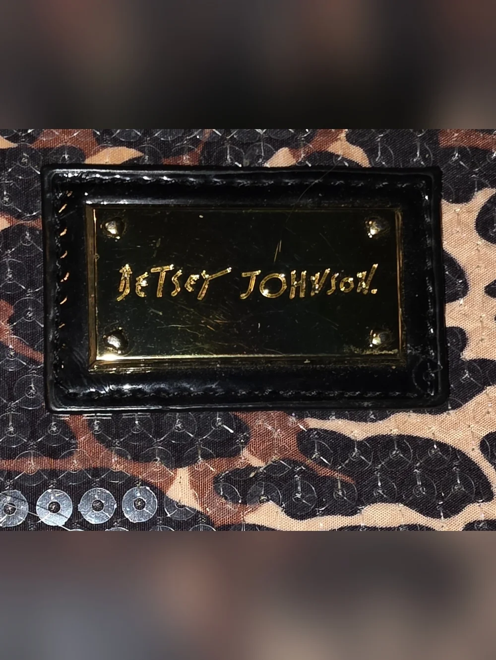 Betsey Johnson Leopard Sequin Zip Around Tablet Case